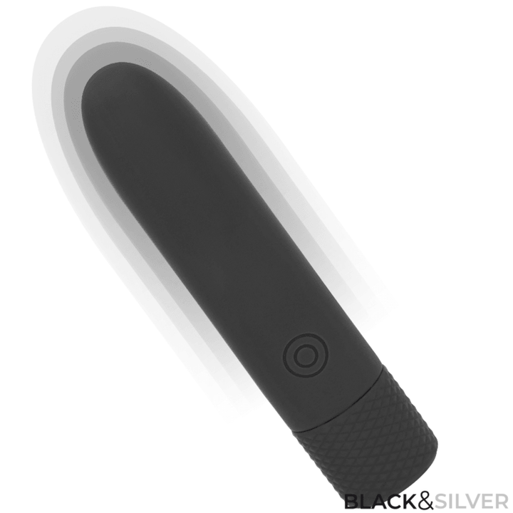 BLACK - SILVER - GERI USB WIEDERAUFLADBARER VIBRIERENDER BULLET - VIBRATIONEN SCHWARZ 10 - 2,2 CM - INTIM SPACE Online Sexshop