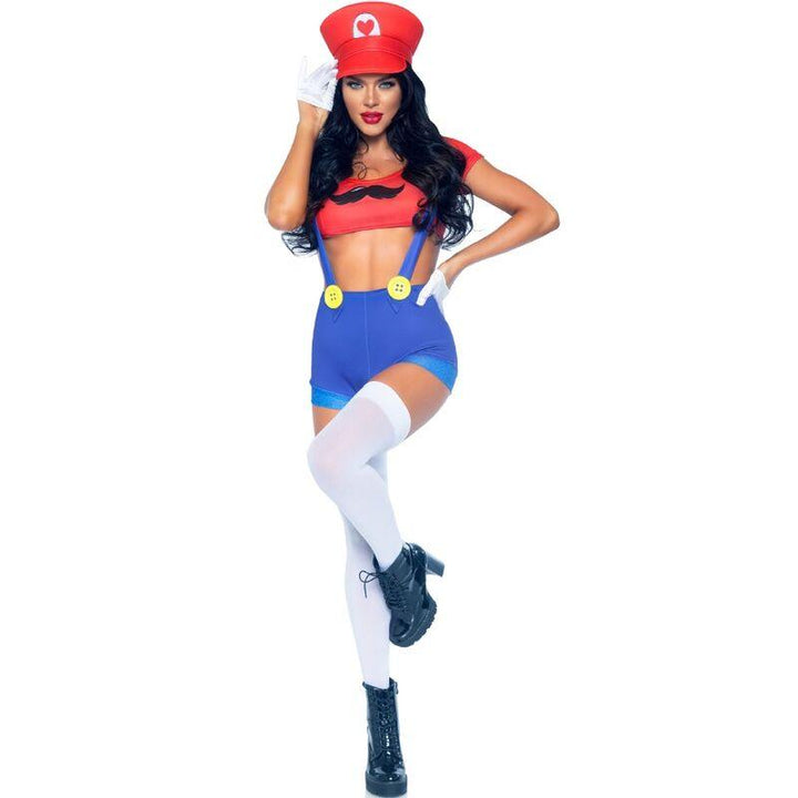 LEG AVENUE - SEXY KOSTÜM MARIO BROS ROT/BLAU S - INTIM SPACE Online Sexshop