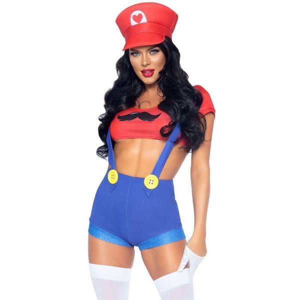 LEG AVENUE - SEXY KOSTÜM MARIO BROS ROT/BLAU S - INTIM SPACE Online Sexshop