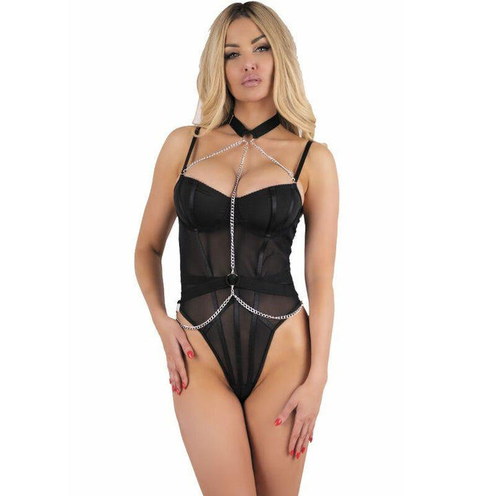 LIVCO CORSETTI FASHION - MELISENDA CF 1709 BADEMANTEL - HEMD - STRING SCHWARZ S - INTIM SPACE Online Sexshop