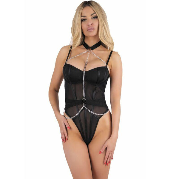 LIVCO CORSETTI FASHION - RUBIKA LC XG079 BODY MIT CHOKER SCHWARZ XL - INTIM SPACE Online Sexshop