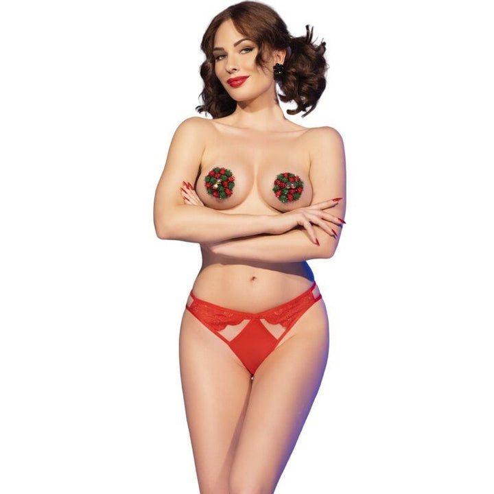 CHILIROSE - CR 4839 WEIHNACHTSSET BRUSTWARENABDECKUNGEN - HÖSCHEN ROT L/XL - INTIM SPACE Online Sexshop