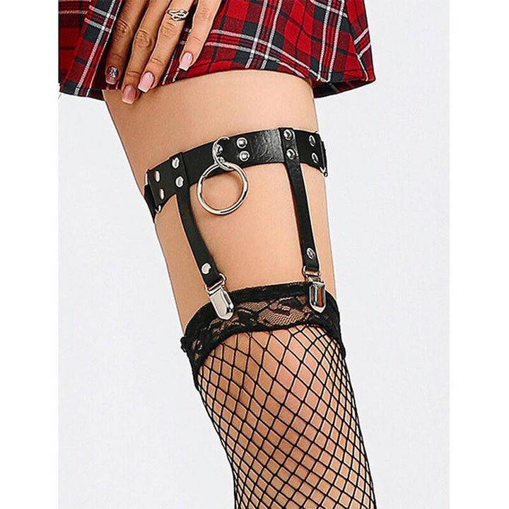 SUBBLIME - 953744 VERSTELLBARES PUNK-STRUMPFHOSE AUS LEDER SCHWARZ EINE GRÖSSE - INTIM SPACE Online Sexshop