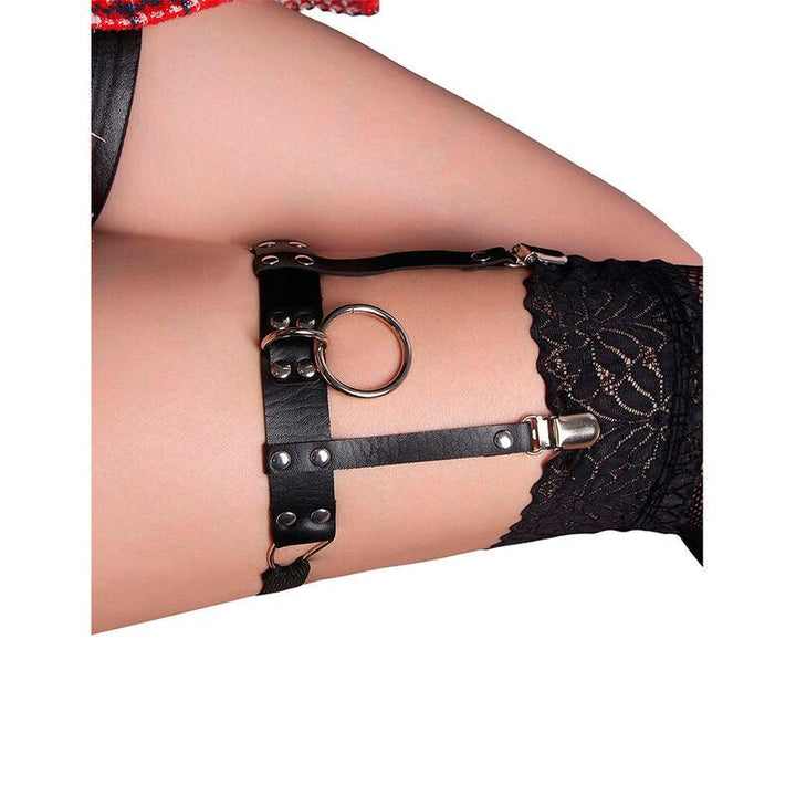 SUBBLIME - 953744 VERSTELLBARES PUNK-STRUMPFHOSE AUS LEDER SCHWARZ EINE GRÖSSE - INTIM SPACE Online Sexshop