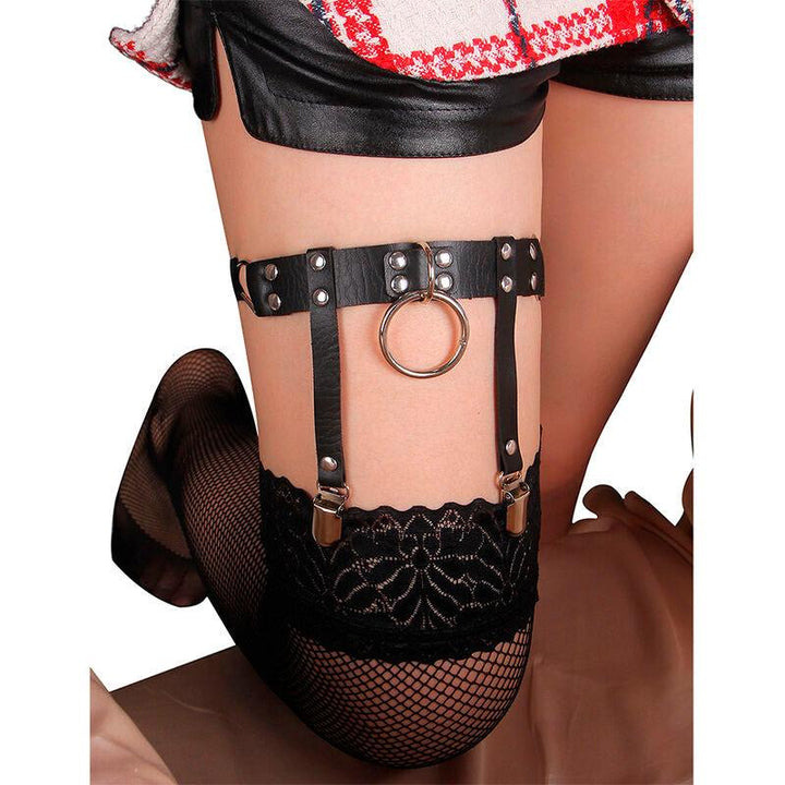 SUBBLIME - 953744 VERSTELLBARES PUNK-STRUMPFHOSE AUS LEDER SCHWARZ EINE GRÖSSE - INTIM SPACE Online Sexshop