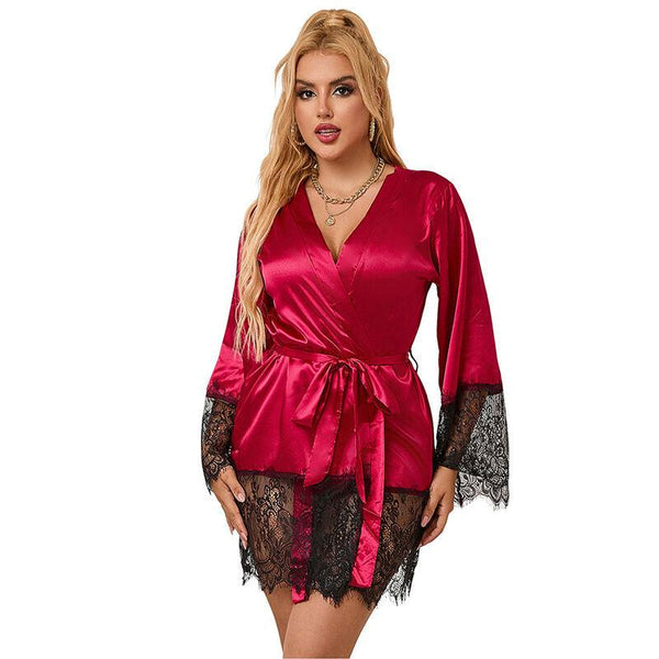 SUBBLIME - 953812 ELEGANTER SPITZENPYJAMAS - TANGA ROT S/M - INTIM SPACE Online Sexshop