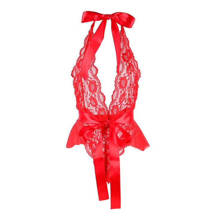 SUBBLIME - 953980 SEXY BODY MIT RÜSCHEN - GÜRTEL ROT L/XL - INTIM SPACE Online Sexshop