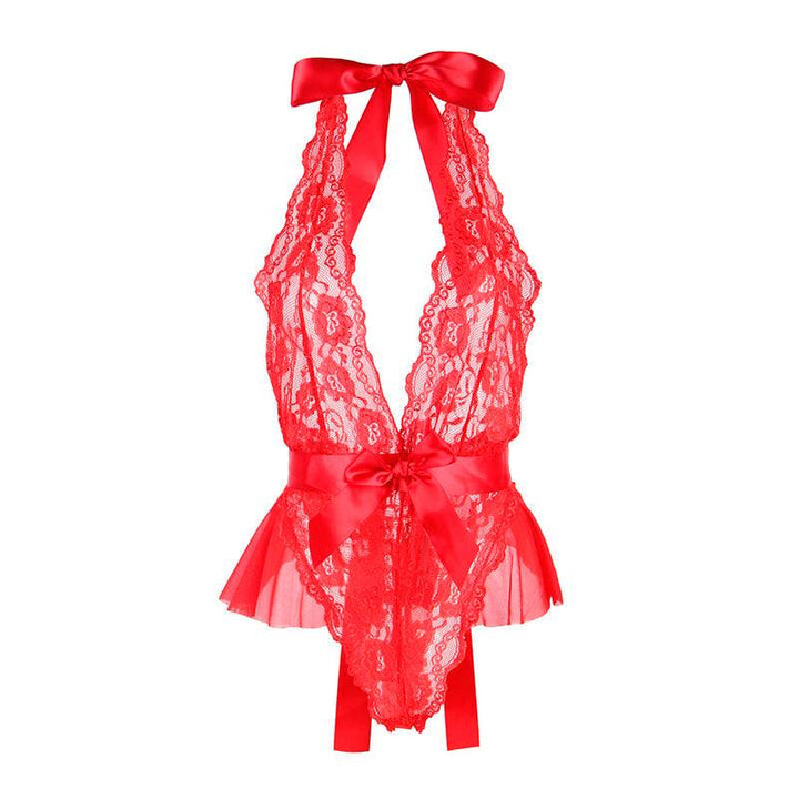 SUBBLIME - 953980 SEXY BODY MIT RÜSCHEN - GÜRTEL ROT L/XL - INTIM SPACE Online Sexshop