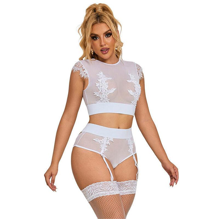 SUBBLIME - 954048 BH - HÖSCHEN MIT STRUMPFGÜRTEL WEISS L/XL - INTIM SPACE Online Sexshop