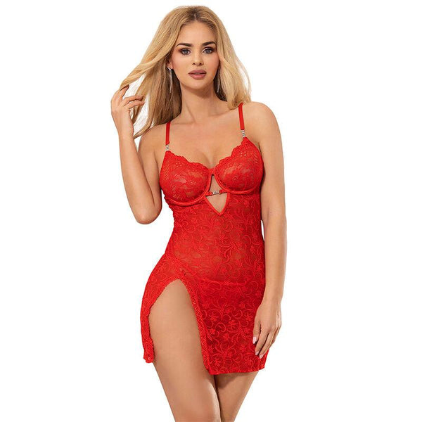 SUBBLIME - 954208 SPITZEN-BABYDOLL MIT VERSTELLBAREN TRÄGERN ROT S/M - INTIM SPACE Online Sexshop