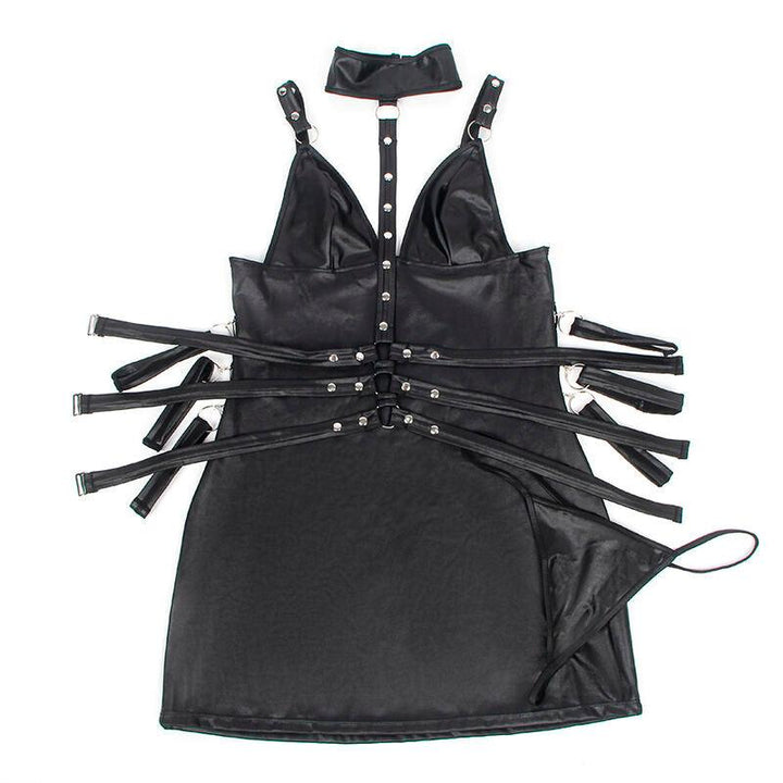 SUBBLIME - 954406 BONDAGE-KLEID AUS LEDER, SCHWARZ, S/M - INTIM SPACE Online Sexshop