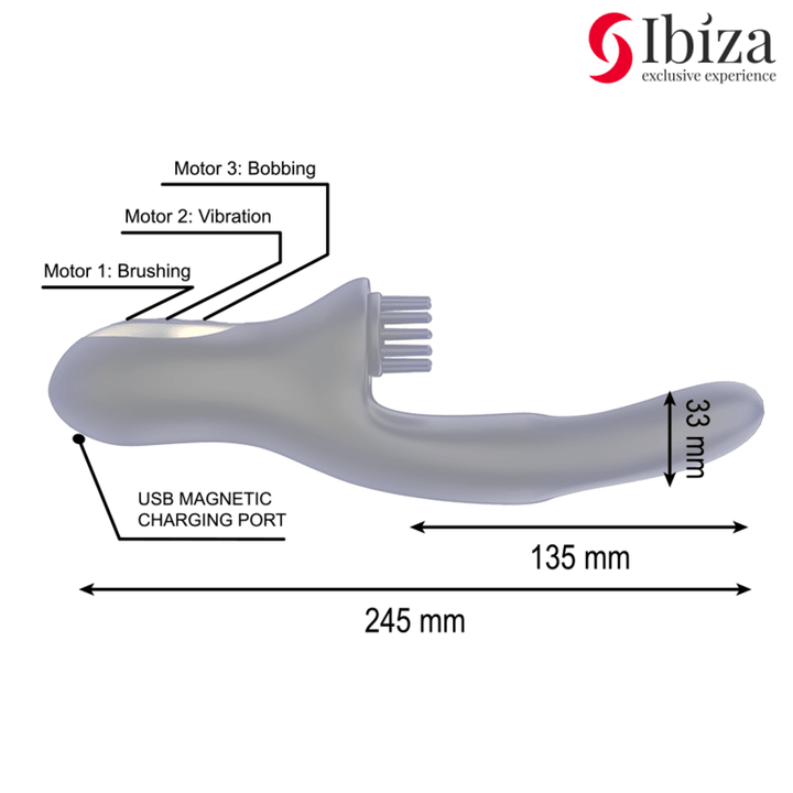 IBIZA - HI-TECH RABITT BRUSHING MEHRZELLEN-KLITORIAL- UND DOPPELWELLENVIBRATOR - INTIM SPACE Online Sexshop