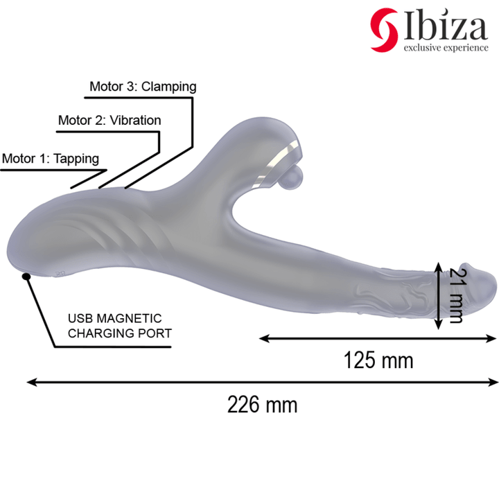 IBIZA - ZWEI DRACHEN DOPPELVIBRATOR SCHWARZ - INTIM SPACE Online Sexshop