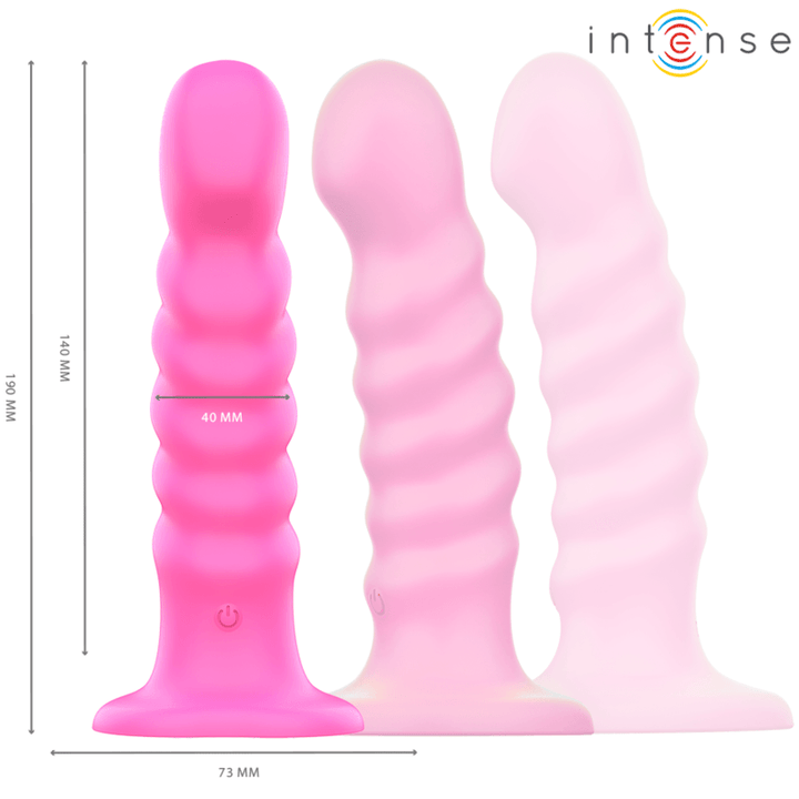 INTENSE - CINDY VIBRATOR GRÖSSE - SPIRALDESIGN 10 VIBRATIONEN ROSA FERNBEDIENUNG - INTIM SPACE Online Sexshop