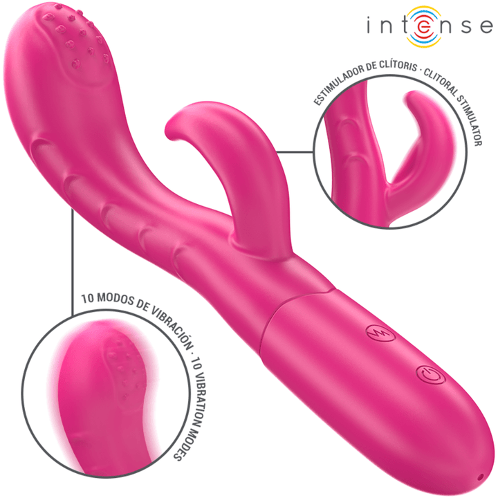 INTENSE - AMARA VIBRATOR MIT STIMULIERENDER ZUNGE 10 VIBRATIONEN ROSA - INTIM SPACE Online Sexshop