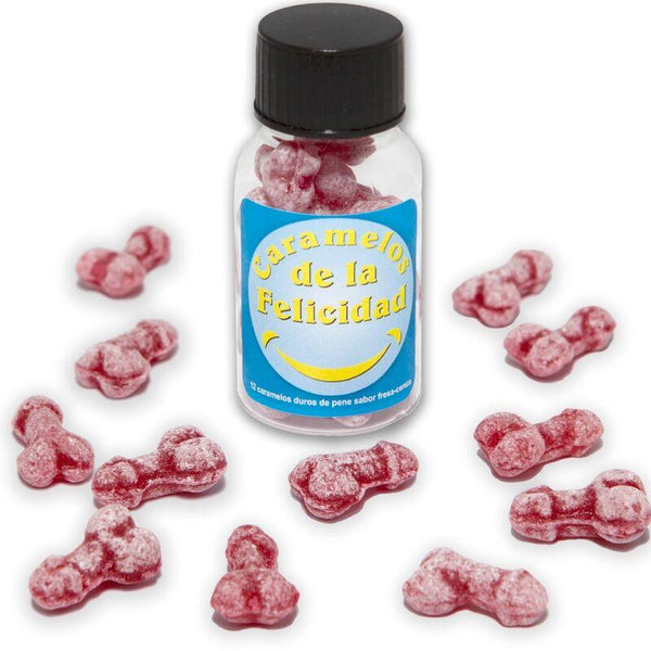 DIABLO PICANTE - GLAS MIT 12 ERDBEER-/KIRSCH-BONBONS IN PENISFORM - INTIM SPACE Online Sexshop