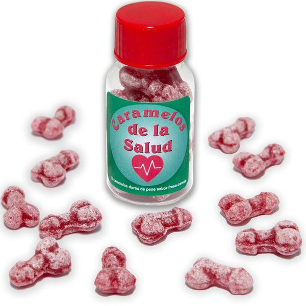 DIABLO PICANTE - 12 GESUNDHEITSBONBONS PENISFORM ERDBEERE/KIRSCHE - INTIM SPACE Online Sexshop