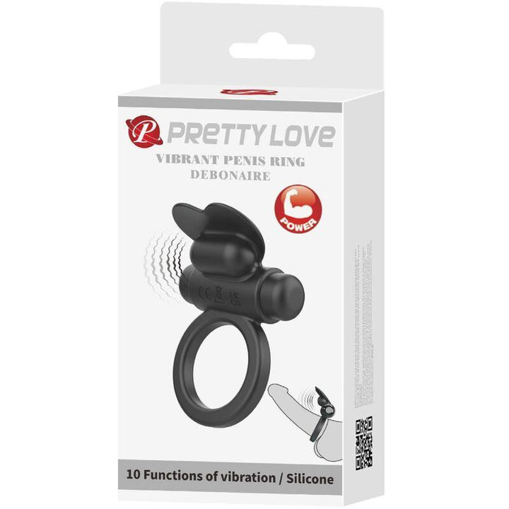 PRETTY LOVE - DEBONAIRE VIBRATIONSRING KANINCHEN 10 VIBRATIONEN SCHWARZ - INTIM SPACE Online Sexshop