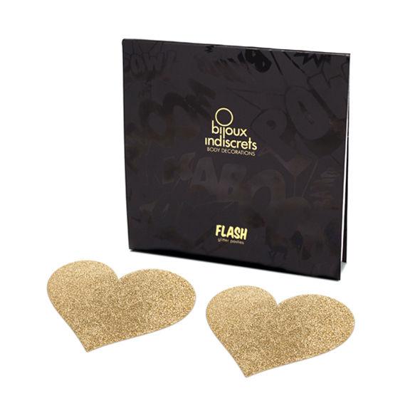 BIJOUX - INDISCRETS FLASH GOLDEN HEART NIPPELABDECKUNGEN - INTIM SPACE Online Sexshop