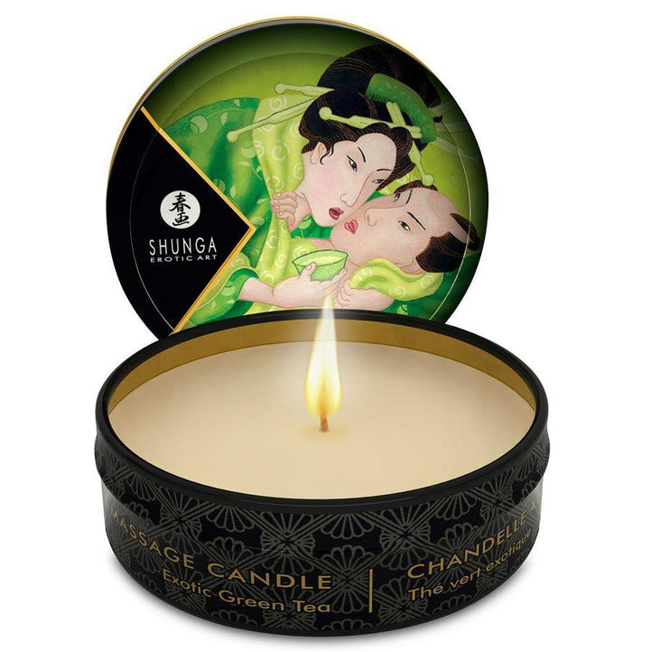 SHUNGA - MINI CARESS BY CANDELIGHT MASSAGEKERZE - GRÜN 30 ML - INTIM SPACE Online Sexshop