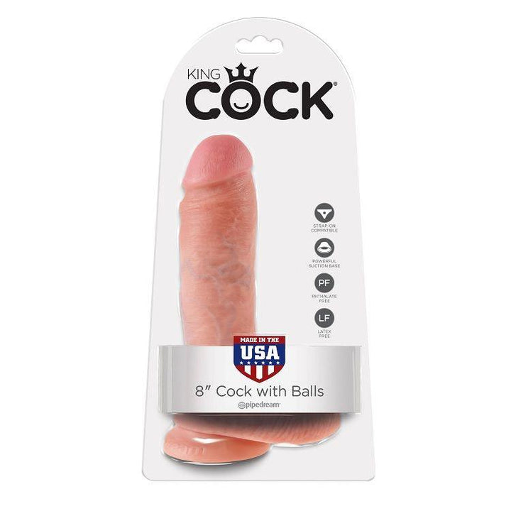 KING COCK - 8 DILDO FLEISCH MIT EIER 20.3 CM - INTIM SPACE Online Sexshop