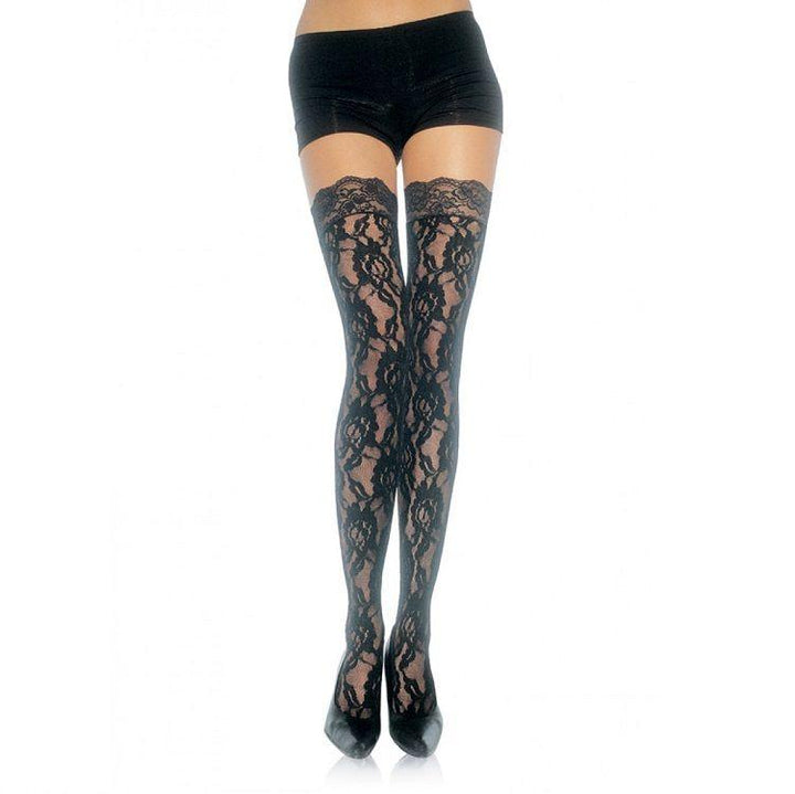 LEG AVENUE - FLORAL SPITZENSTRÜMPFE - INTIM SPACE Online Sexshop