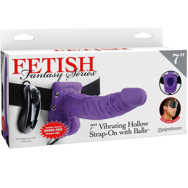 FETISH FANTASY SERIES - 7 HOLLOW STRAP-ON VIBRIEREND MIT BLLEN 17,8CM LILA - INTIM SPACE Online Sexshop