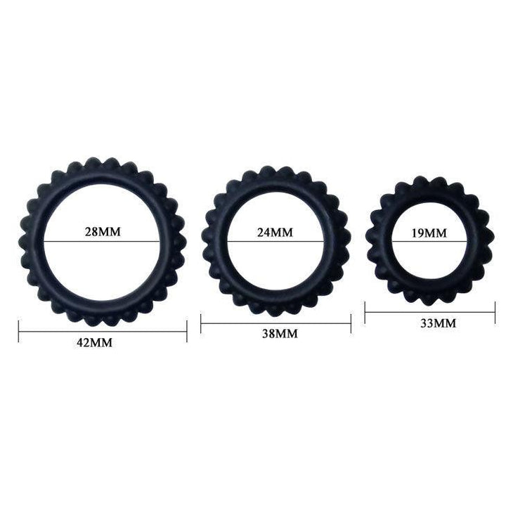 BAILE - TITAN SET 3STK COCKRING SCHWARZ 2.8 - 2.4 - 1.9 CM - INTIM SPACE Online Sexshop