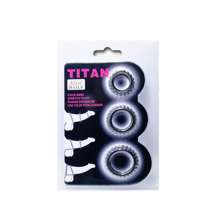 BAILE - TITAN SET 3STK COCKRING SCHWARZ 2.8 - 2.4 - 1.9 CM - INTIM SPACE Online Sexshop