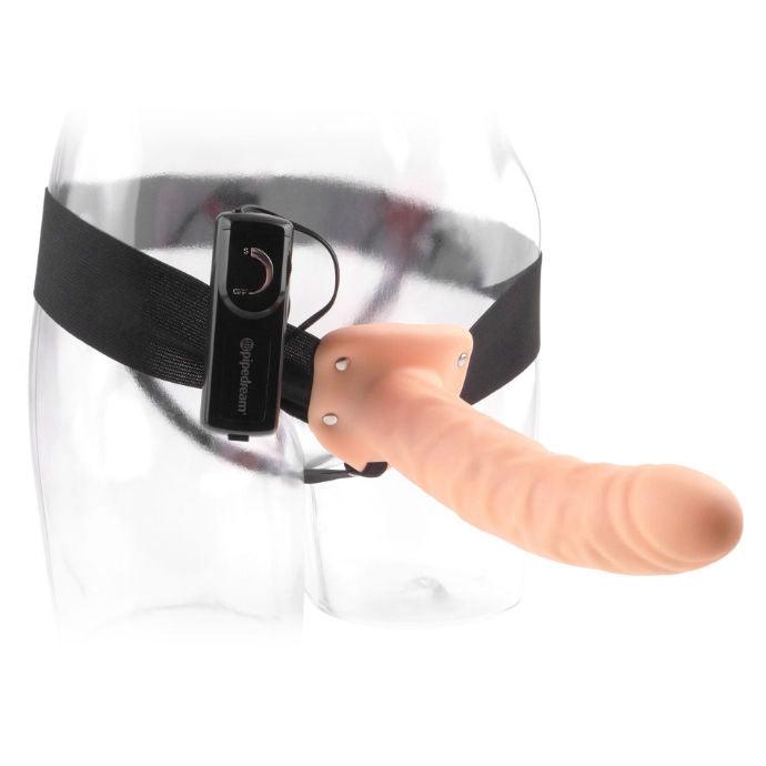 FETISH FANTASY SERIES - 19 CM VIBRIERENDER HOHL-STRAP-ON BRAUN - INTIM SPACE Online Sexshop