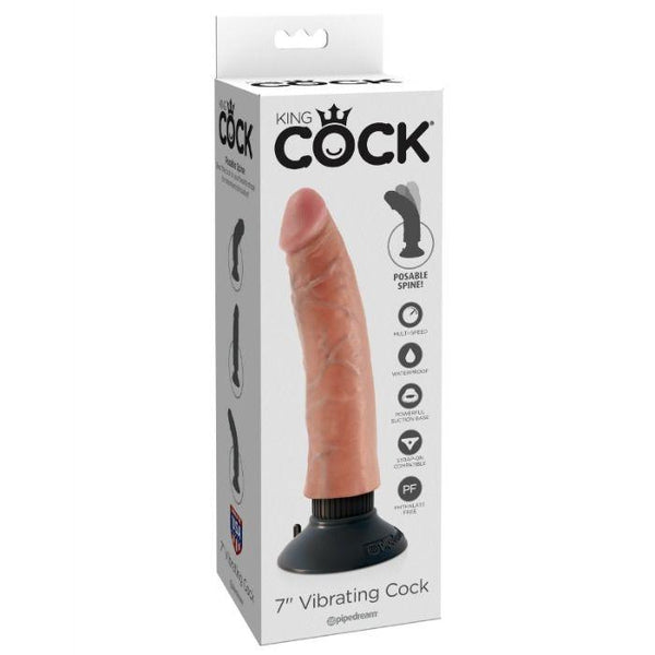 KING COCK - VIBRATORDILDO 17.78 CM NATÜRLICH - INTIM SPACE Online Sexshop