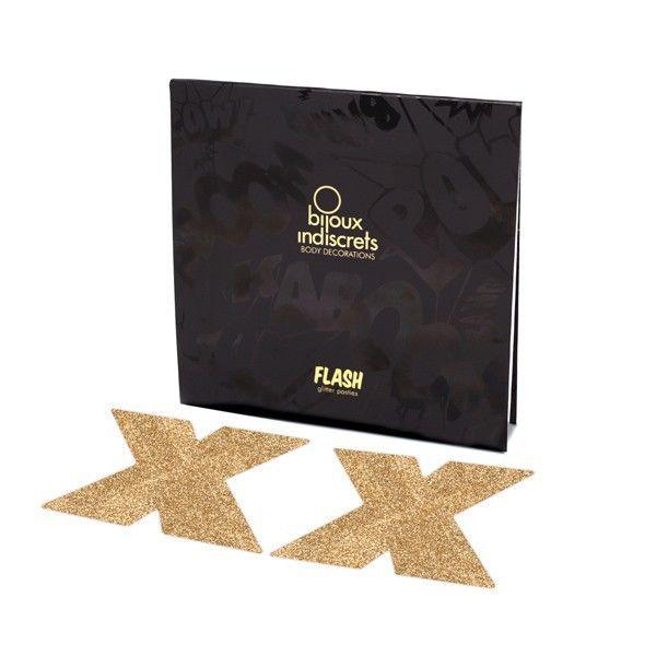 BIJOUX - INDISCRETS FLASH CROSS GOLD NIPPELABDECKUNGEN - INTIM SPACE Online Sexshop