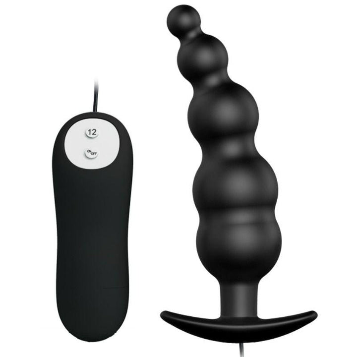 PRETTY LOVE - ANALPLUG AUS SILIKON EXTRA STIMULATION UND 12 VIBRATIONSMODI SCHWARZ - INTIM SPACE Online Sexshop