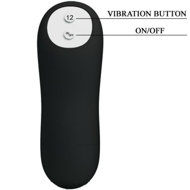 PRETTY LOVE - ANALPLUG AUS SILIKON EXTRA STIMULATION UND 12 VIBRATIONSMODI SCHWARZ - INTIM SPACE Online Sexshop