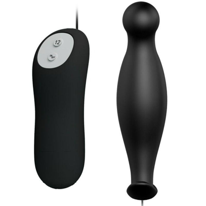 PRETTY LOVE - SILIKON ANALPLUG 12 VIBRATIONSMODI SCHWARZ - INTIM SPACE Online Sexshop