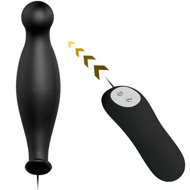 PRETTY LOVE - SILIKON ANALPLUG 12 VIBRATIONSMODI SCHWARZ - INTIM SPACE Online Sexshop