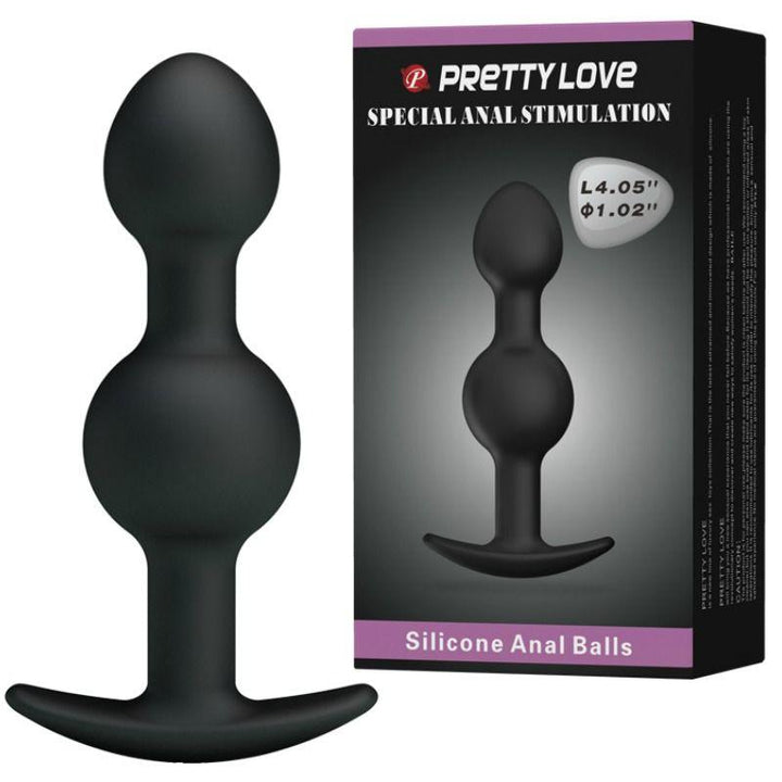 PRETTY LOVE - SILIKON ANALKUGELN MIT SPEZIELLER STIMULATION 10.3 CM SCHWARZ - INTIM SPACE Online Sexshop