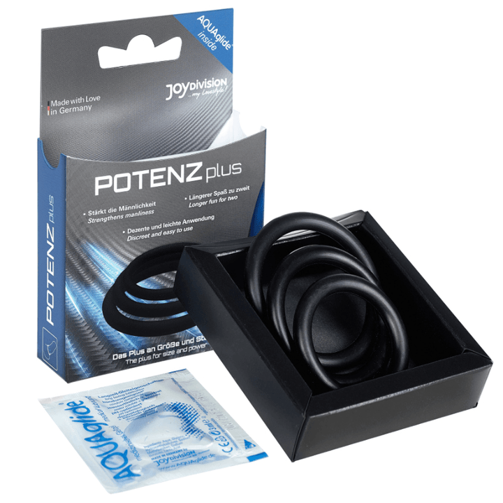 JOYDIVISION POTENZDUO - PLUS - SCHWARZE RINGE SATZ - S, M, L - INTIM SPACE Online Sexshop