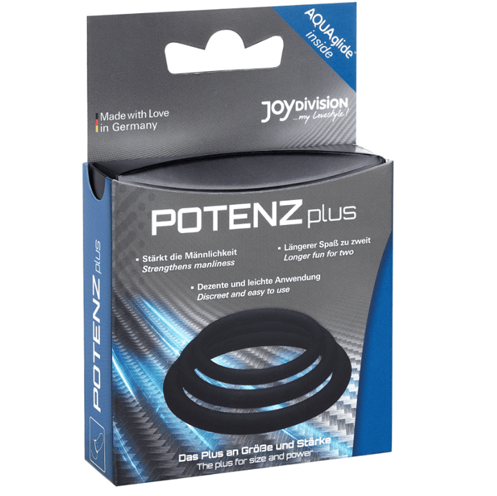 JOYDIVISION POTENZDUO - PLUS - SCHWARZE RINGE SATZ - S, M, L - INTIM SPACE Online Sexshop