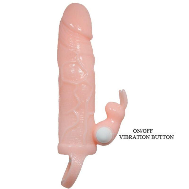 BAILE - BRAVE MAN PENISABDECKUNG MIT KANINCHEN UND DOPPELMOTOR FLEISCH 16.5 CM - INTIM SPACE Online Sexshop