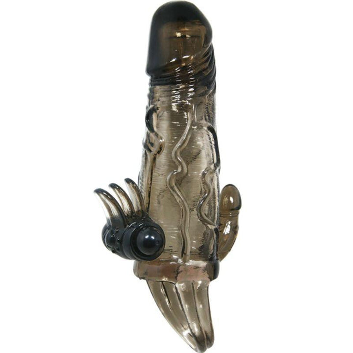 BAILE - BRAVE MAN PENISHÜLLE MIT KLITORIS UND ANALSTIMULATION DOPPELTE KUGEL SCHWARZ 16.5 CM - INTIM SPACE Online Sexshop