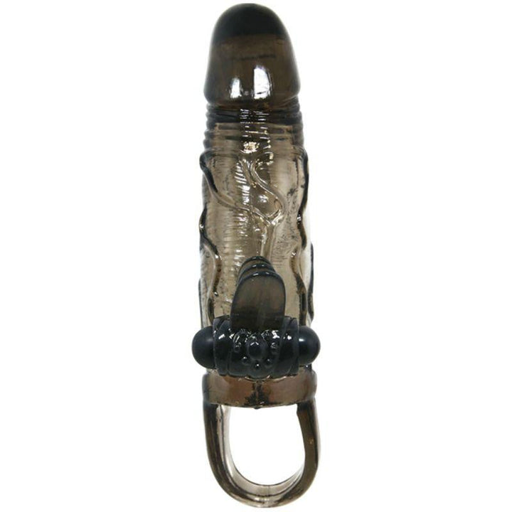 BAILE - BRAVE MAN PENISHÜLLE MIT KLITORIS UND ANALSTIMULATION DOPPELTE KUGEL SCHWARZ 16.5 CM - INTIM SPACE Online Sexshop