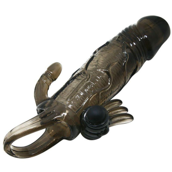 BAILE - BRAVE MAN PENISHÜLLE MIT KLITORIS UND ANALSTIMULATION DOPPELTE KUGEL SCHWARZ 16.5 CM - INTIM SPACE Online Sexshop