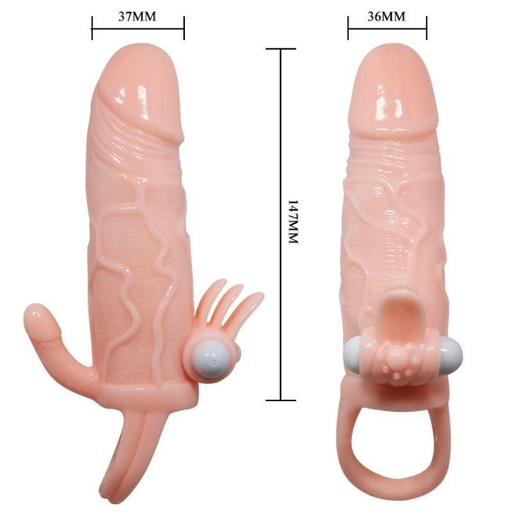 BAILE - BRAVE MAN PENISHÜLLE MIT KLITORIS UND ANALSTIMULATION FLEISCH 16.5 CM - INTIM SPACE Online Sexshop