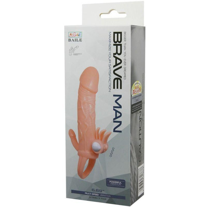 BAILE - BRAVE MAN PENISHÜLLE MIT KLITORIS UND ANALSTIMULATION FLEISCH 16.5 CM - INTIM SPACE Online Sexshop