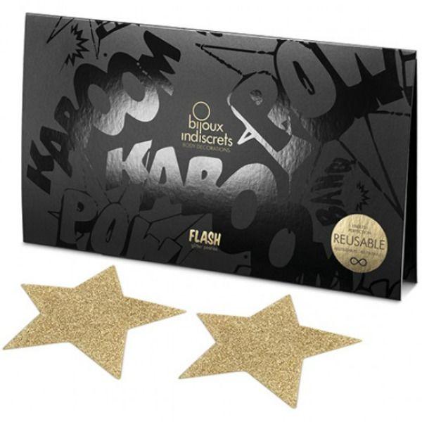 BIJOUX - INDISCRETS FLASH GOLDEN STAR NIPPELABDECKUNGEN - INTIM SPACE Online Sexshop