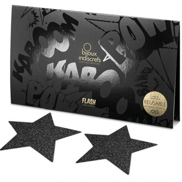 BIJOUX - INDISCRETS SCHWARZE STAR-FLASH-NIPPELKAPPEN - INTIM SPACE Online Sexshop