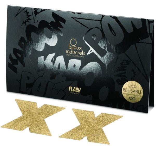 BIJOUX - INDISCRETS FLASH CROSS GOLD NIPPELABDECKUNGEN - INTIM SPACE Online Sexshop