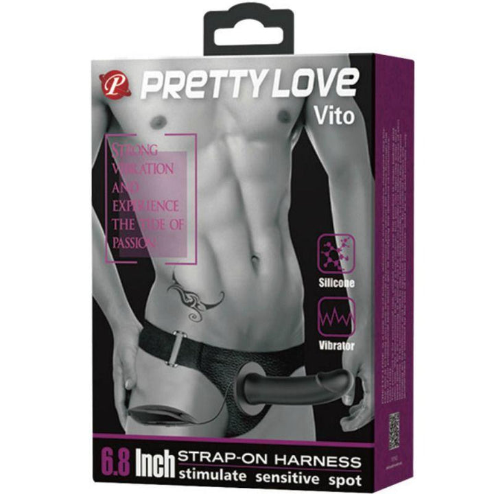 PRETTY LOVE - VITO STRAP-ON MIT HOHLDILDO UND VIBRATION 17.3 CM - INTIM SPACE Online Sexshop