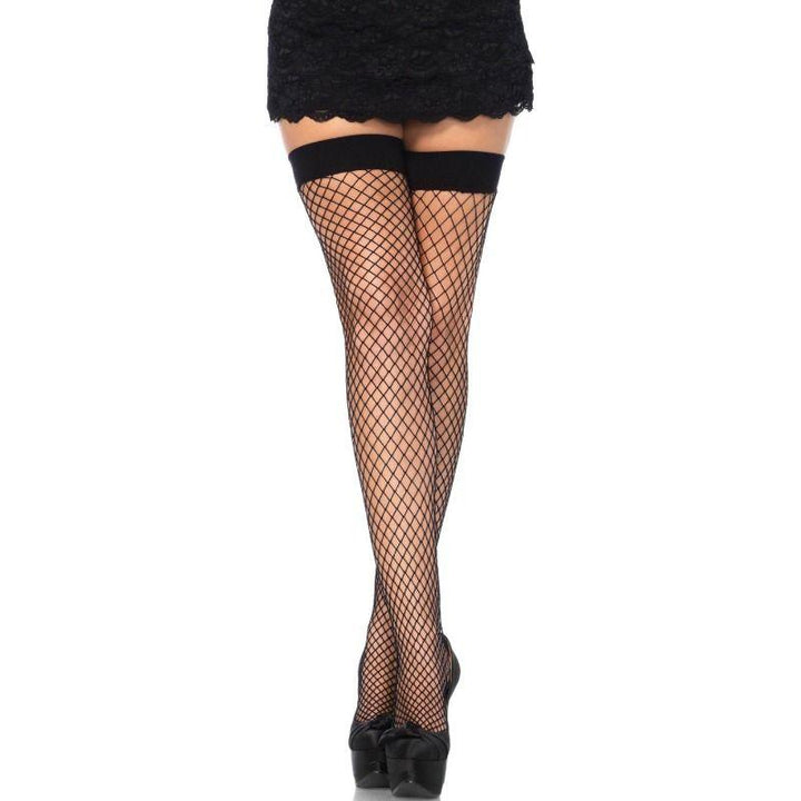 LEG AVENUE - FISHNET THIGH HIGHS SCHWARZ EINE GRÖSSE - INTIM SPACE Online Sexshop